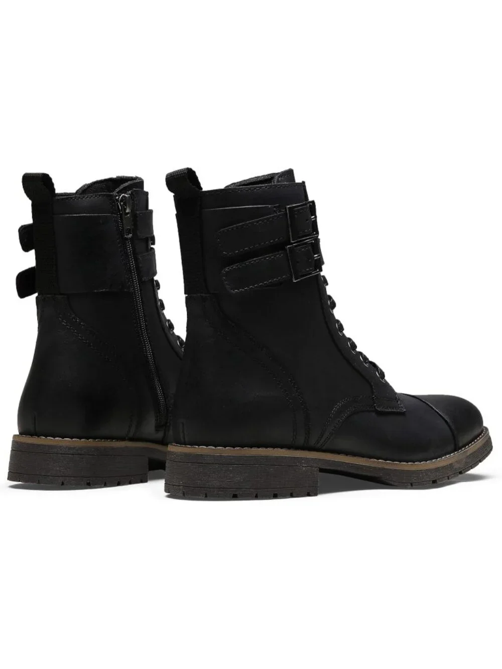 Men's Black2 Boot Motorcycle Casual Boots for Men Zipper Fashion Chukka Boot